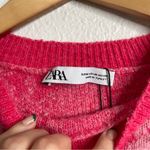 ZARA  Pink Floral Chunky Sweater Size Medium Photo 2