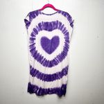 Women's Tie Dye Heart Print Artsy Pullover Tunic Beach Dress Size Medium Purple Photo 4