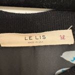 Le lis Black Mixed Media Long Sleeve Top w/ Floral Back Panel Asym S Photo 3