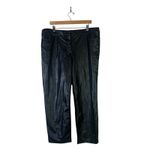 Liz Claiborne Faux Leather Crop Straight Leg Pants Womens 16 Black Biker Edgy Photo 2