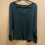 Free People  We The Free Teal Thien's Hacci Sweater Top Size S Photo 2