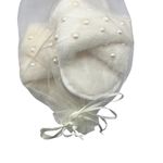 Faux Fur Pearl Embellished Slip on Slippers Size 9 Photo 6