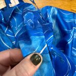 Adelyn Rae  Women’s Medium Blue Floral Tropical Sonia One Shoulder Dress Vaca Photo 9