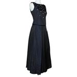 Vintage NWT 90s Y2K Navy Blue A Line Prom Dress Sequin Daisies. XS/S. Whimisgoth Photo 2