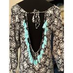 Escapada  TURQUOISE TASSEL DRESS SIZE MEDIUM Photo 3