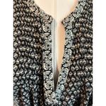 Old Navy  Swing Shift Dress SZ LG Black W/ Cream Floral Belt Pockets Peasant Boho Photo 2