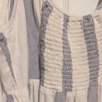 American Eagle  Blue & White Striped Linen Blend Peplum Tank Top Size Large Flowy Photo 8