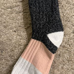 Aerie  Tri-Tone Colorblock Black, Pink, White Marled Glinda Wicked Crew Socks NWT Photo 0