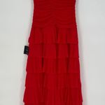 Lulus  Exceptional Existence Red Mesh Ruched Tiered Maxi Dress Photo 8