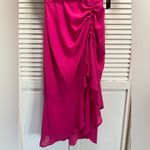 Lulus NWT  Chiffon Hot Pink Dress High low‎ Ruffle Maxi Size XS Lined Photo 1
