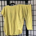 Matching Oversized Embroidered Elephant Shirt & Capris Leggings Yellow Large Photo 5