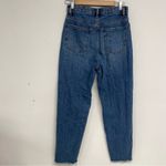 Uniqlo  Medium Wash Distressed Mom Jeans Womens 26 Blue Raw Hem Denim 90s Baggy Photo 7