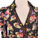 Alice + Olivia  Cosima Floral Print Silk Button Up Blouse Size Small Photo 7