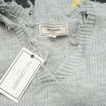 No Comment  NY-LA Smiley Face Distressed Gray Knit Sweater Photo 6
