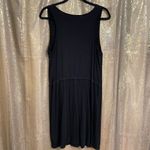 Olive & Oak Black Rayon Tie Waist Sleeveless Casual Dress, Large Photo 5