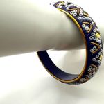 Blue beaded Indian mirrored bangle bracelet Photo 2