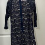 Tibi Navy Blue Lace Mini Dress Size 4 US Photo 4