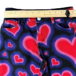 Delia's Dolls Kill Y2K Heart Low Rise Black Purple Red Pink Flare Jeans size XS Photo 5