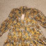 Cinq A Sept Brady Paisley Ruffle Tiered Baby Doll Dress In Eucalyptus Size 0 Green Photo 3