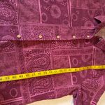 Erika  Blend Of Linen and Rayon Burgundy Two-Piece Button-Up Pajamas Set S M Photo 10