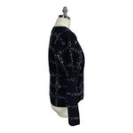 Robert Scott Black Sequin Checkered Cardigan Sweater Vintage Y2K Sparkly Small Photo 3