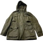 Braetan Hooded Anorak Jacket Olive Green Utility Lightweight Rain Coat Size L Size L Photo 5