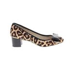 Michael Kors NWOB  Leopard Print Heel w/ Black Leather Bow & Gold Detail Size 8.5 Photo 2