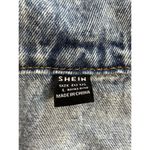 SheIn Woman’s Light Wash Blue Denim Jean Jacket Size L Button Down Photo 4