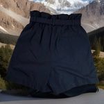 Uniqlo EUC Chic Women’s Paper Bag High Waist Shorts Navy Pockets Size M Sweet Photo 4