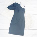 Black Halo Women's Cooper Sheath Dress One Shoulder Puff Sleeve In Black Size 0 Photo 4