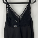 Free People  Black V-Neck Lace Trim Sleeveless Top Womens S flowy oversized boho Photo 0