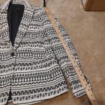 Talbots  Size 2 Blazer Thick Heavy Black White Long Sleeve Career Professional Photo 4