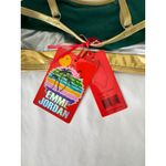 Jordan Emme Bikini Swimsuit High Waist Striped Green Gold Silver Size S Photo 3