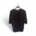 Silence + Noise URBAN OUTFITTERS  Dark Gray Stretch Jersey Twist in Time Knot Top Photo 2