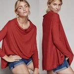 We The Free People Lover Top Ribbed Thermal Long Sleeve Rust Orange Size Small Photo 1