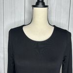 Fifteen Twenty  Black Knit Midi Asymmetrical Hem Dress Long Sleeve Sz M Photo 3