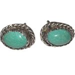 Vintage Sterling Silver Natural Turquoise Post Earrings Photo 1