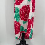 Vineyard Vines  Kentucky Derby Maxi Dress Size 4 Red Rose Floral One Shoulder Photo 4