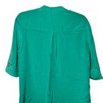 Amanda Uprichard Amanda Upchurch Highliner Silk Blouse Tab Sleeve V Neck High Low Hem‎ Size M Photo 1