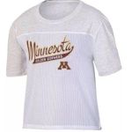 NCAA Minnesota Golden Gophers Women's Grey/White Mesh Yoke T Photo 0