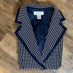 Judith Hart Collection Navy White Polka Dot Blazer Women's Size 14 Blue Photo 4