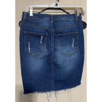 Wax Jean Y2K Wax Jeans Mini Skirt Distressed Ripped Stretch Denim Blue Size S 28 Grunge Photo 3