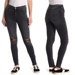 Hudson Jeans NEW Hudson Barbara High Waist Black Denim Distressed Super Skinny Ankle Jeans 24 Photo 12