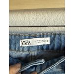 ZARA Crop Wide Leg Denim Culotte Pants High Waisted Women's Size 8 Casual Boho Photo 2