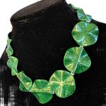 Nine West  Vibrant Green lotus leaves Necklace 22” Photo 1
