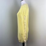 Bebe  Yellow Thermal Lace-Up Long Sleeve Sleeve Mini Dress Medium NWT Photo 8