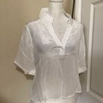 J.Crew NWT Bungalow Popover Top Crepe De Chine Ivory Viscose Minimalist XS Photo 1