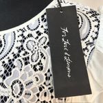 For Love & Lemons  Vivian White Lace Ruffle Long Sleeve Blouse, Size Medium Photo 2