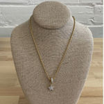 Swavorski Swarovski Star Pendant 18" Necklace Gold‎ Tone Clear Crystal Swan Signed Vintage Photo 0