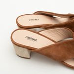 L'Agence L’AGENCE - Gabriella Crossover Suede Block Heel Mules Photo 8